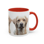 Soulful Labrador Portrait Accent Coffee Mug, Cute Dog Face Ceramic Mug - 250 USA Celebration
