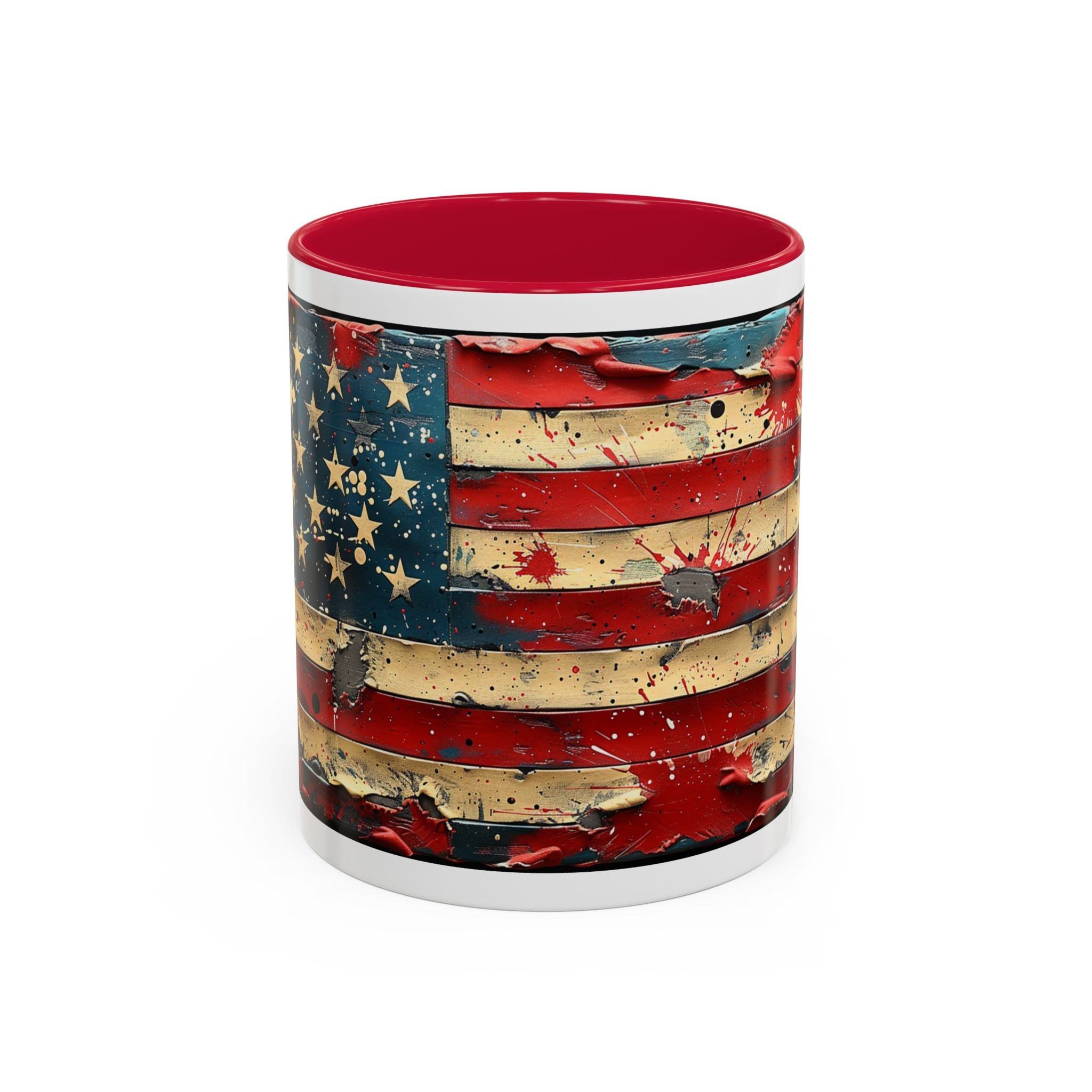 Colorful Mugs (11oz, 15oz), American Flag, Patriotic Flag coffee cup