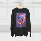Neon Mystic Dolphin Ring sweatshirt | Glowing Butterflies, Fantasy Ocean Art - 250 USA Celebration