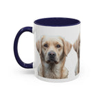 Soulful Labrador Portrait Accent Coffee Mug, Cute Dog Face Ceramic Mug - 250 USA Celebration