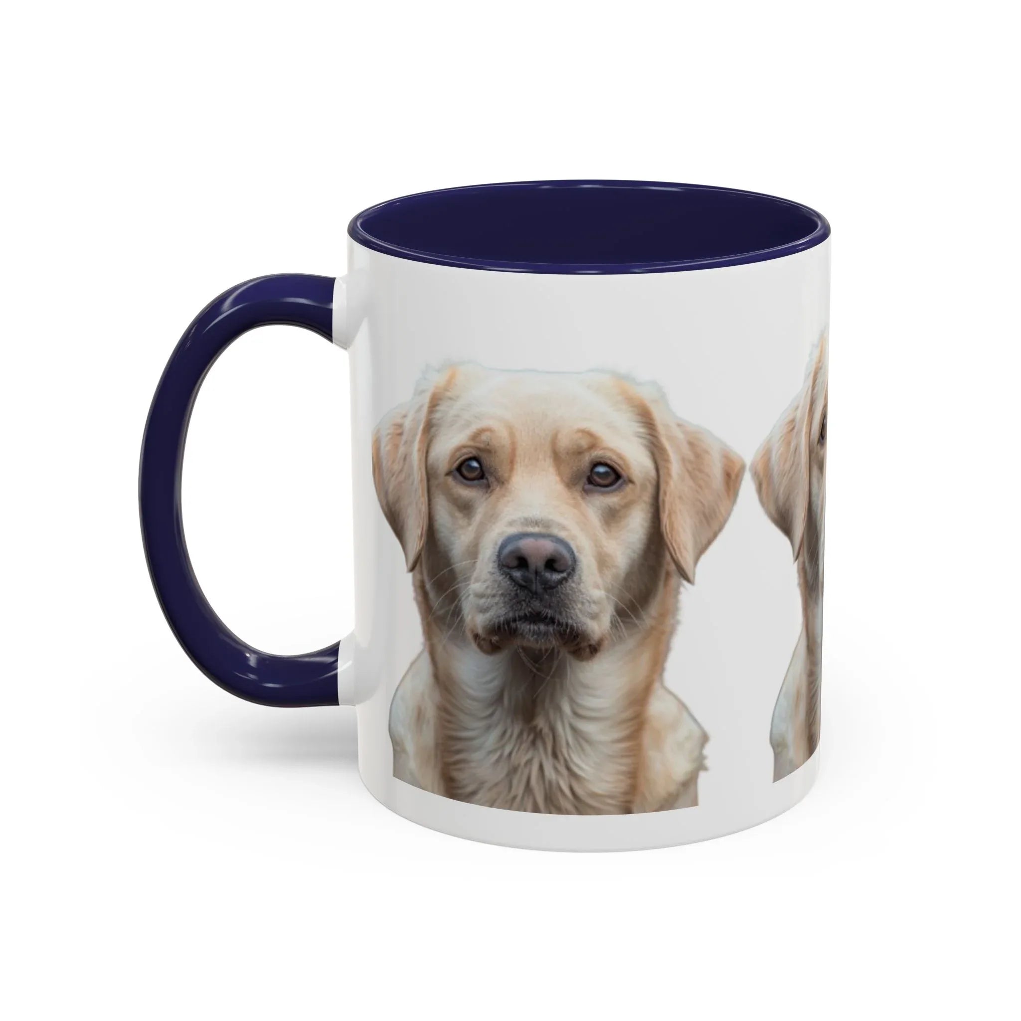 Soulful Labrador Portrait Accent Coffee Mug, Cute Dog Face Ceramic Mug - 250 USA Celebration