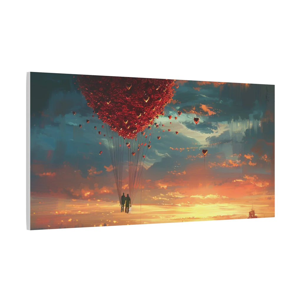 Romantic Canvas Wall Art, Love, Heart Balloon Art, Gift for Couples, Valentines Wall Decor, Valentine's Day Women's Merchandise, Valentines - 250 USA Celebration