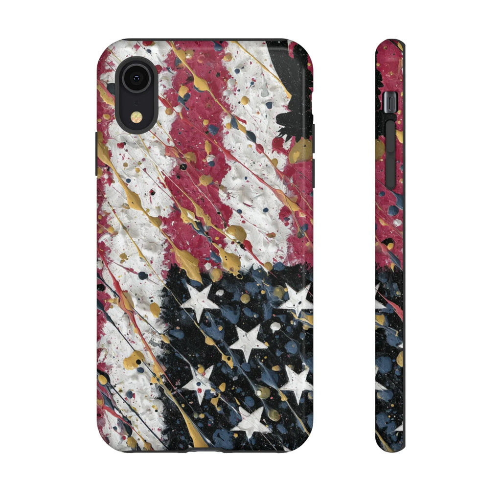 Abstract Drip American Flag Phone Case | Tough Case - 250 USA Celebration