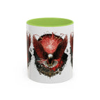 Red Eagle Emblem Accent Coffee Mug | Patriotic Eagle Design - 250 USA Celebration