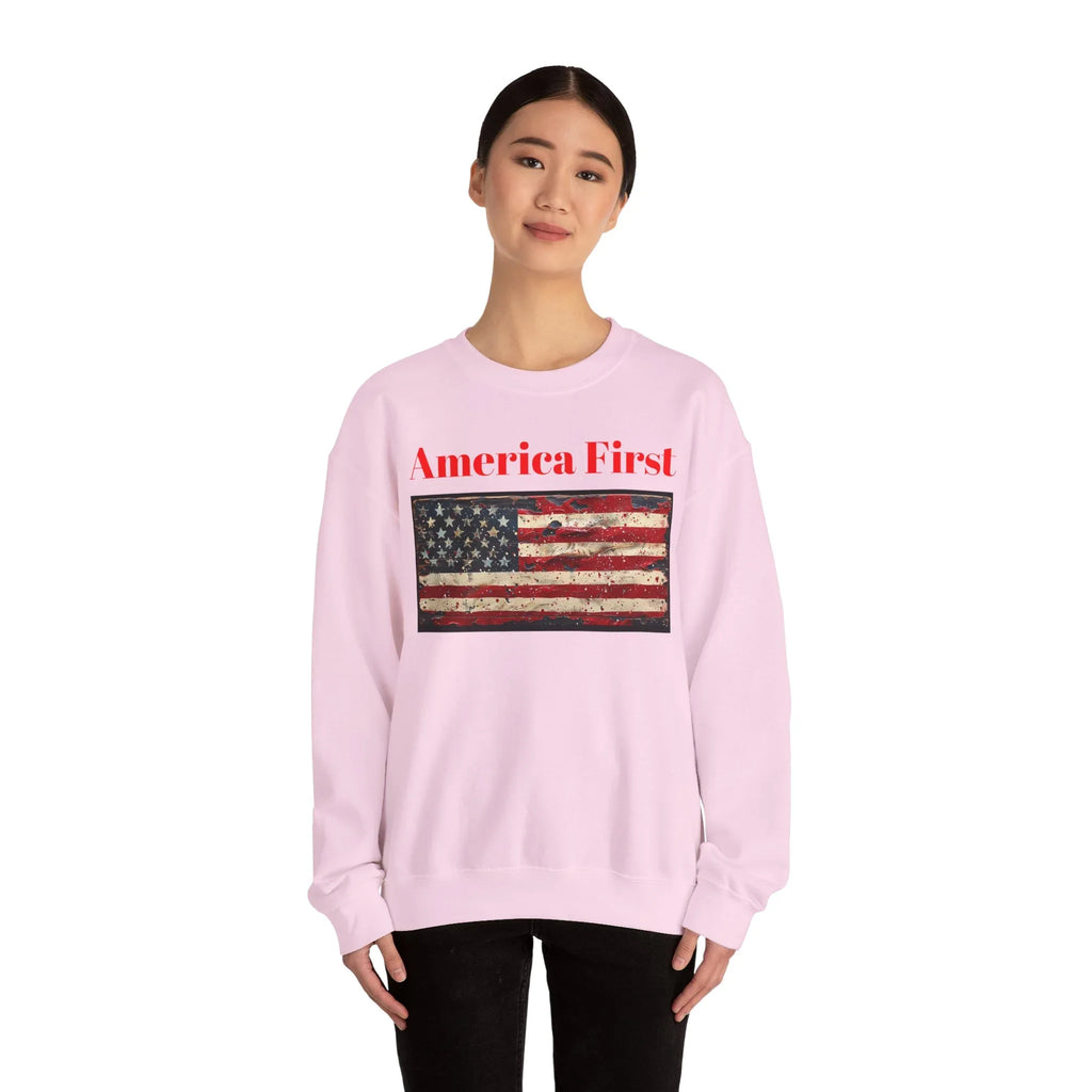 Patriotic American Crewneck Sweatshirt, USA Graphic Tees, Flag T-Shirts, Independence Apparel, Funny Patriotic Shirts, Custom American Tees - 250 USA Celebration