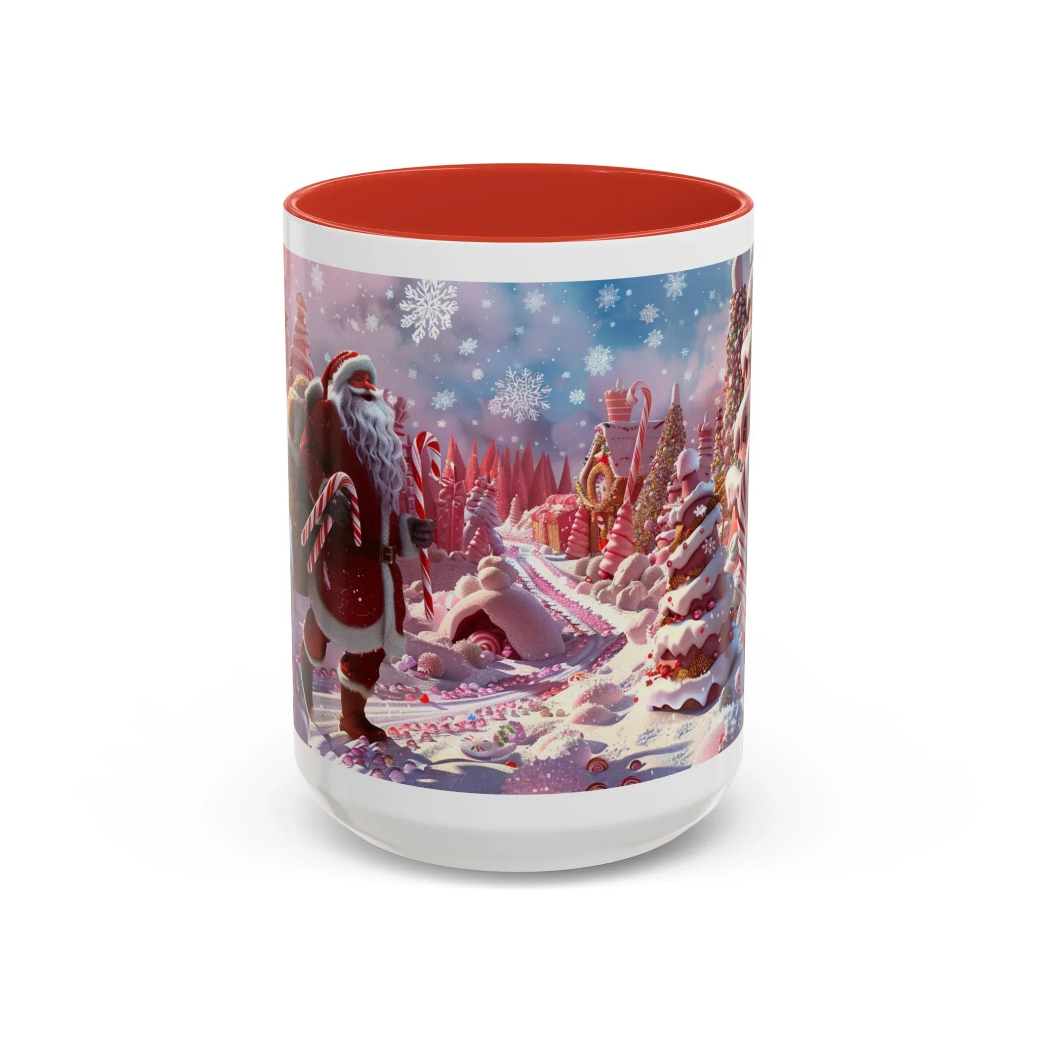 Coffee Mug, Festive Santa in Candy Wonderland, 11oz, 15oz, Tim Burton Style, Whimsical Holiday Cup, Christmas Gift, Hot Cocoa Mug - 250 USA Celebration