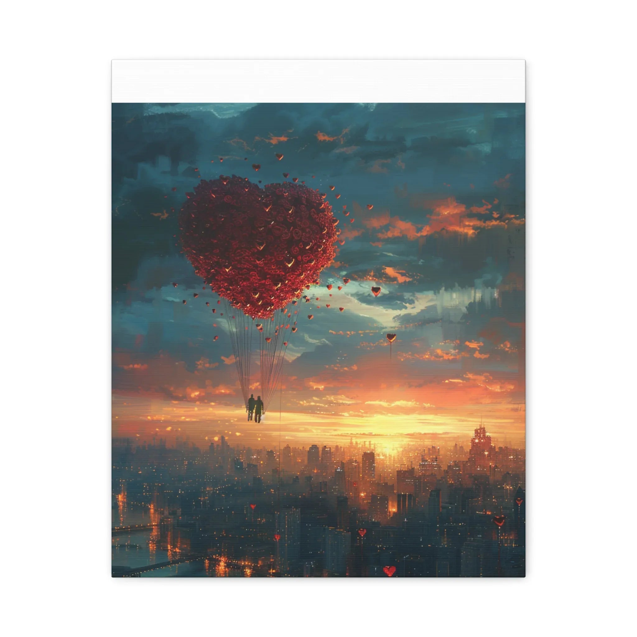 Romantic Canvas Wall Art, Love, Heart Balloon Art, Gift for Couples, Valentines Wall Decor, Valentine's Day Women's Merchandise, Valentines - 250 USA Celebration