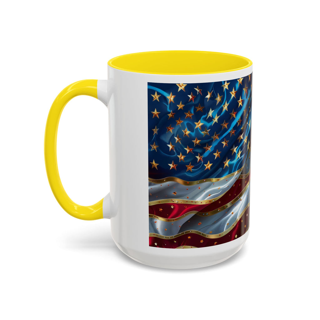 Patriotic American Flag Accent Coffee Mug (11/15oz)