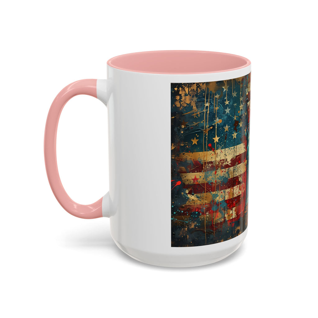 Liberty Statue American Flag Coffee Mug — Patriotic Vintage Accent Mug (11/15oz)