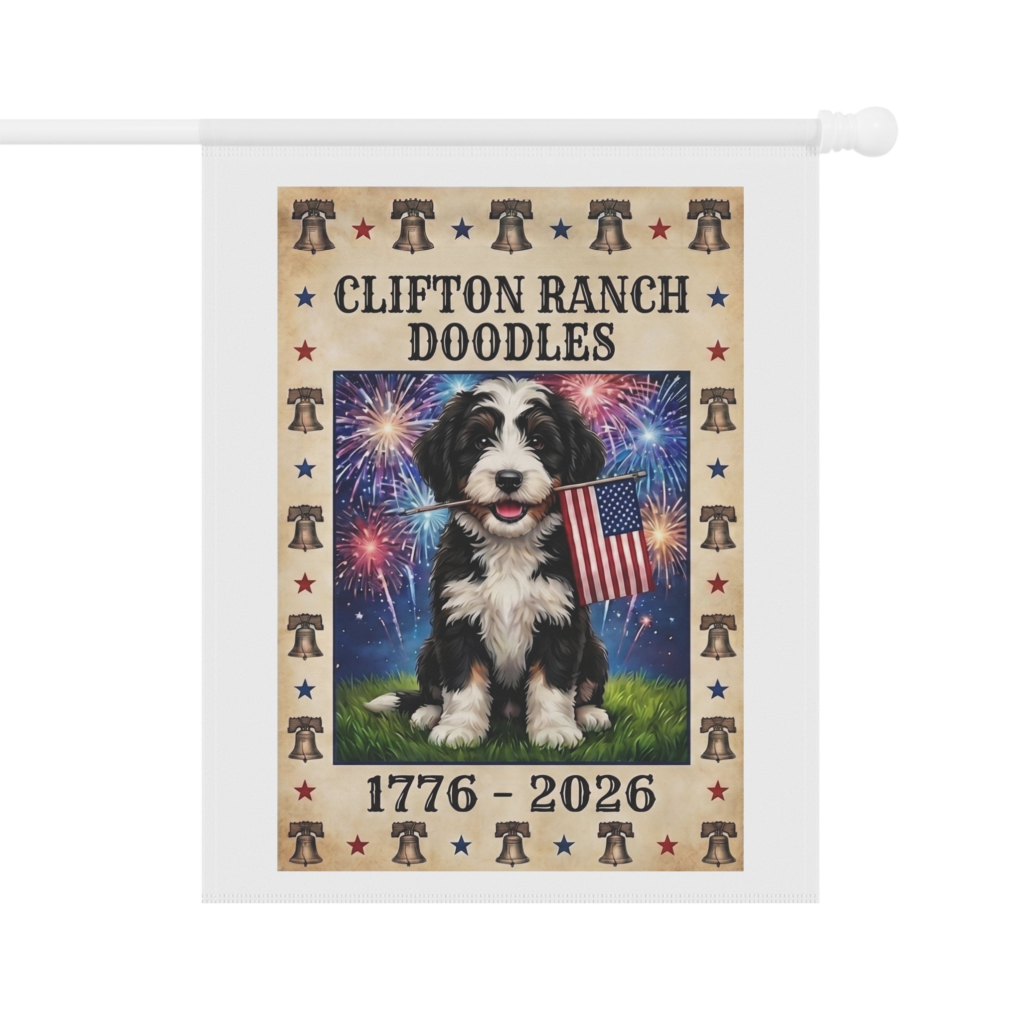 Clifton Ranch Custom AI Pet Flag - 1776-2026 House Banner