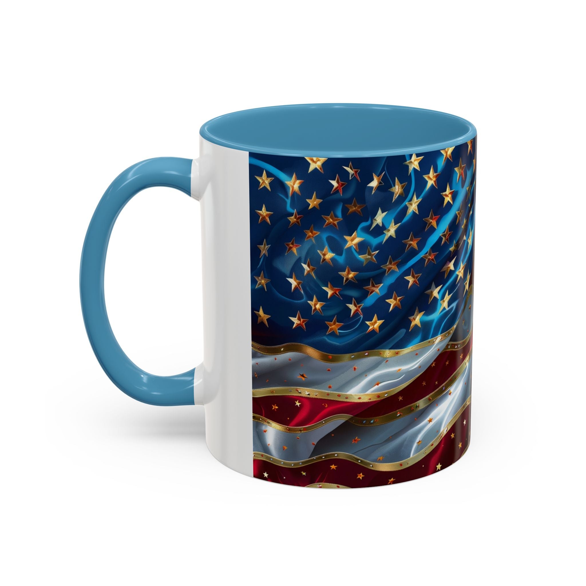 Patriotic American Flag Accent Coffee Mug (11/15oz)