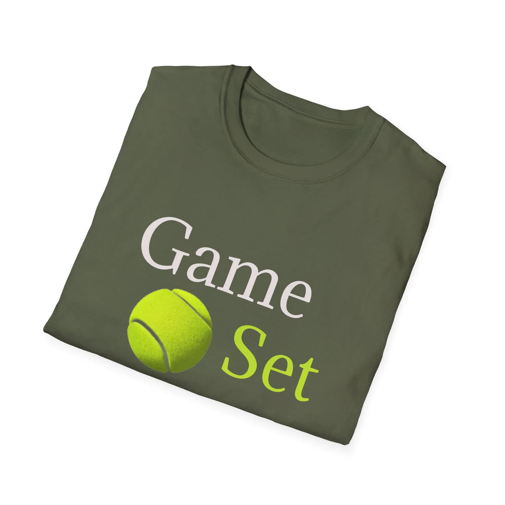 Game Set Match T-Shirt | Tennis Ball Graphic Tee - 250 USA Celebration