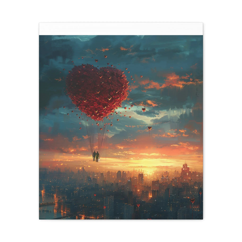 Romantic Canvas Wall Art, Love, Heart Balloon Art, Gift for Couples, Valentines Wall Decor, Valentine's Day Women's Merchandise, Valentines - 250 USA Celebration