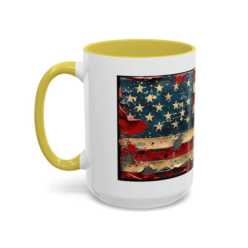 Colorful Mugs (11oz, 15oz), American Flag, Patriotic Flag coffee cup