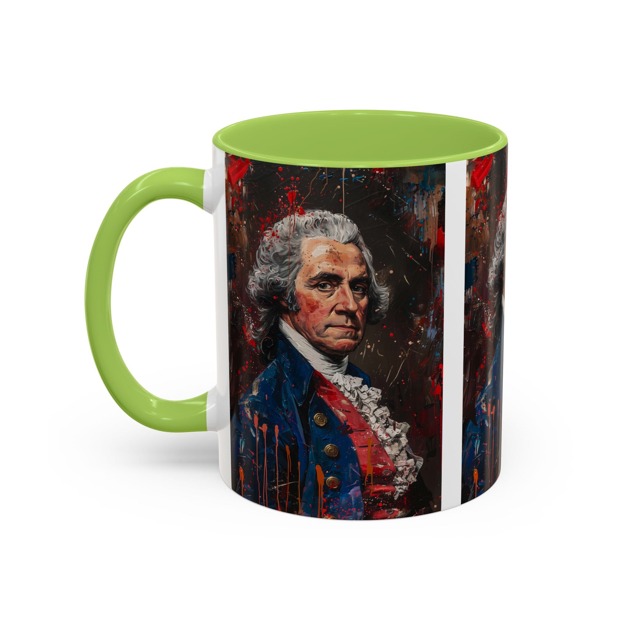 Historical Portrait Accent Mug — Patriotic Vintage-Style Coffee Cup