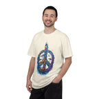 Psychedelic Mushroom Peace Sign T-Shirt | Neon Tie-Dye 60s Hippie Poster - 250 USA Celebration