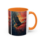 Colorful Mugs (11oz, 15oz) American Eagle Flying Coffee Cup, Patriotic American Eagle flying with American Flag in background - 250 USA Celebration