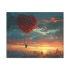 Romantic Canvas Wall Art, Love, Heart Balloon Art, Gift for Couples, Valentines Wall Decor, Valentine's Day Women's Merchandise, Valentines - 250 USA Celebration