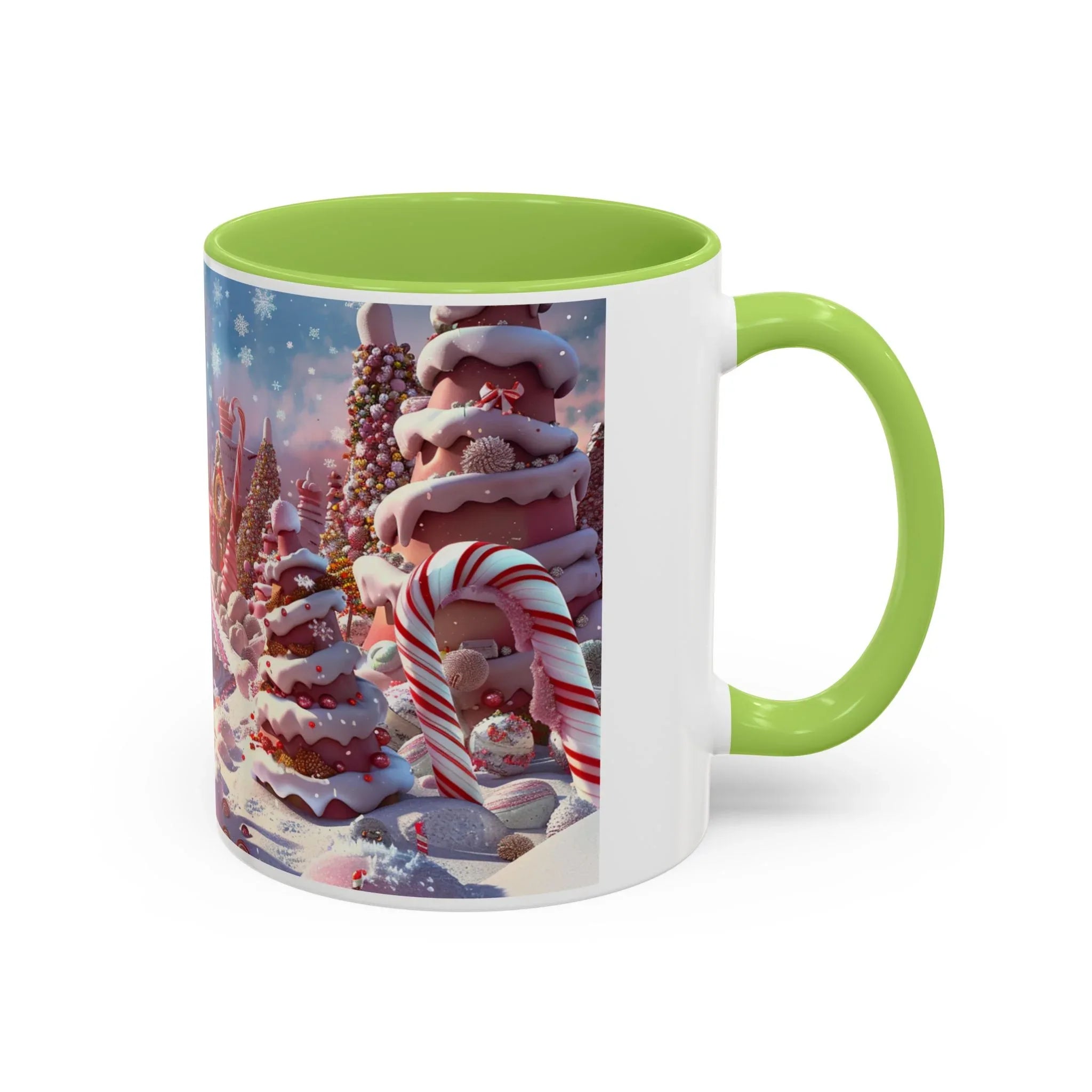 Coffee Mug, Festive Santa in Candy Wonderland, 11oz, 15oz, Tim Burton Style, Whimsical Holiday Cup, Christmas Gift, Hot Cocoa Mug - 250 USA Celebration