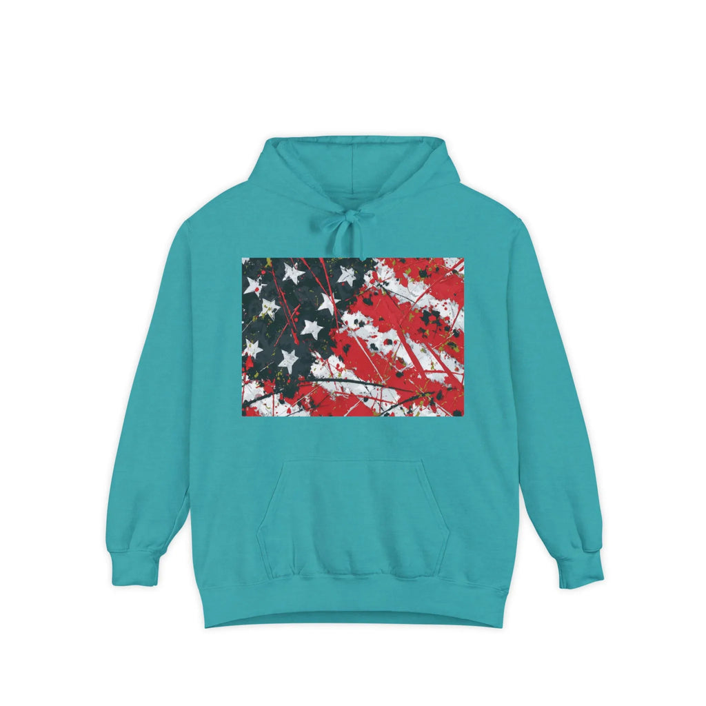 Distressed American Flag Hoodie | Patriotic Stars Stripes Sweatshirt - 250 USA Celebration