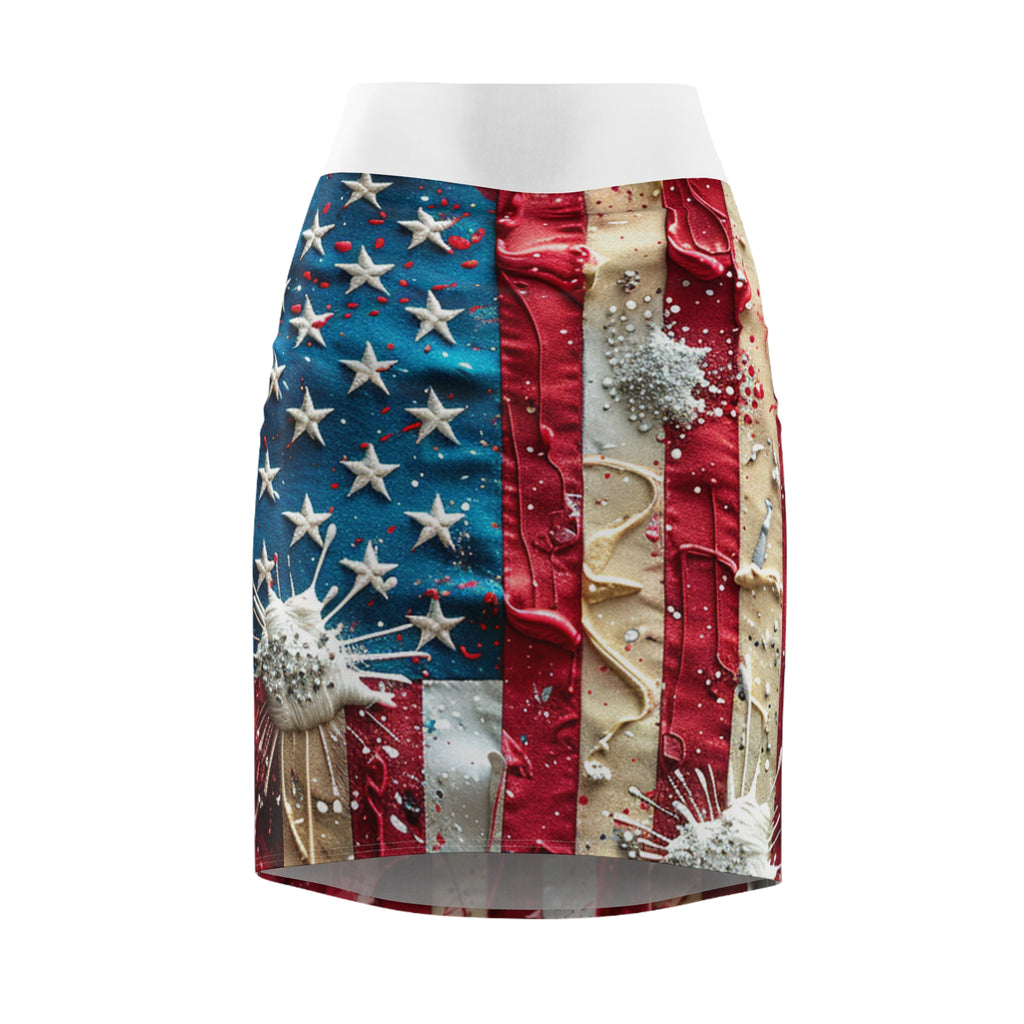 Official 2250th American Flag Pencil Skirt