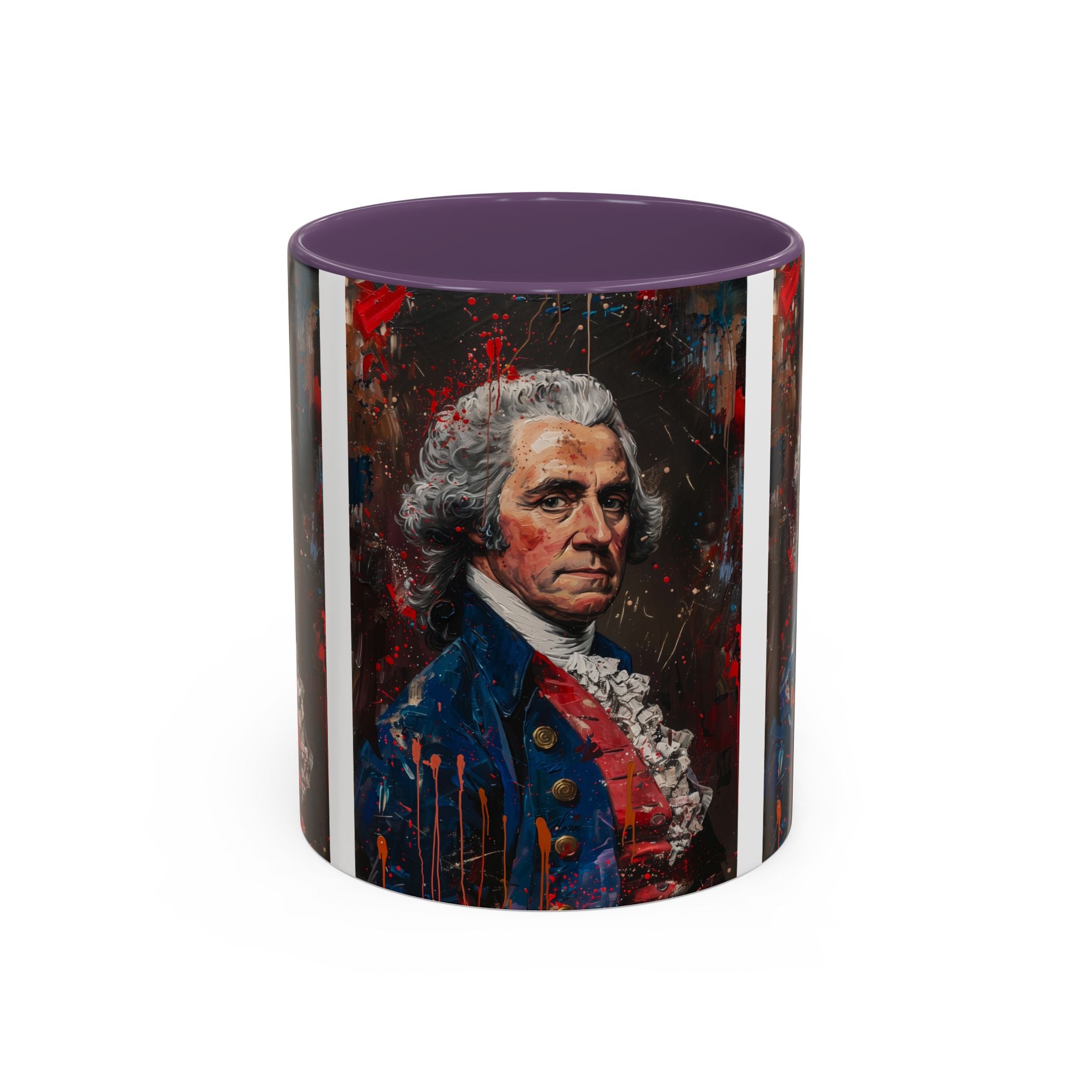 Historical Portrait Accent Mug — Patriotic Vintage-Style Coffee Cup