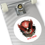 1776-2026 Eagle with Fireworks round sticker | Patriotic Sticker - 250 USA Celebration