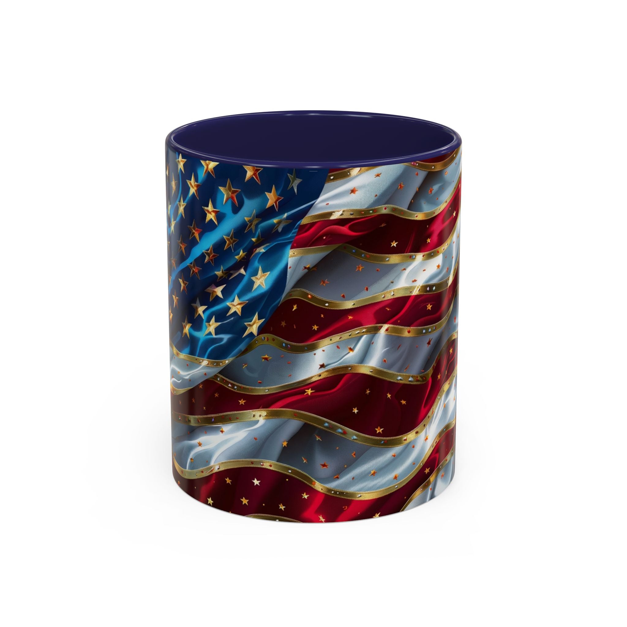 Patriotic American Flag Accent Coffee Mug (11/15oz)