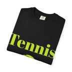 Tennis Ball Graphic Tee | Tennis Shirt, Neon Green Text - 250 USA Celebration