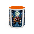 Santa Sleigh with Reindeer Coffee Mug | Christmas Moon Accent Mug - 250 USA Celebration