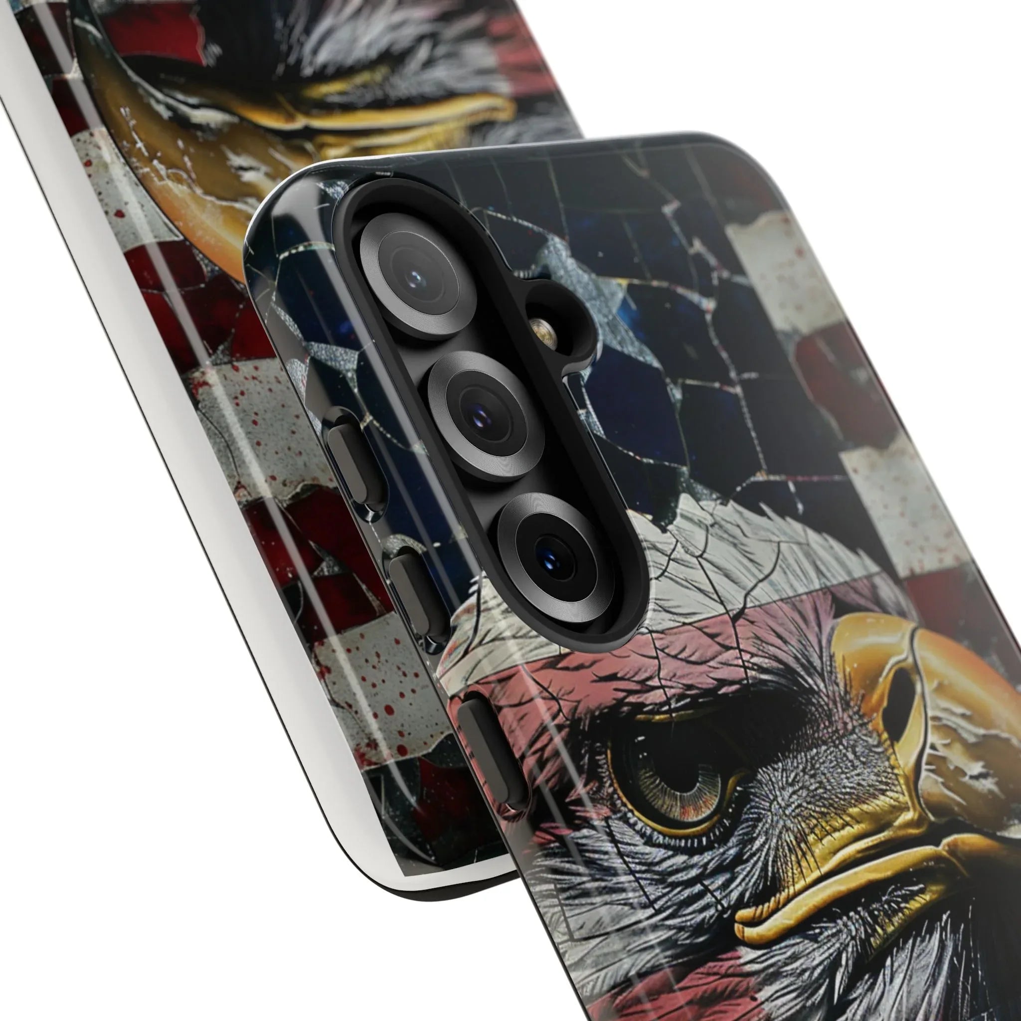 American Flag Bald Eagle phone case | Patriotic iPhone cover, cracked vintage flag design - 250 USA Celebration