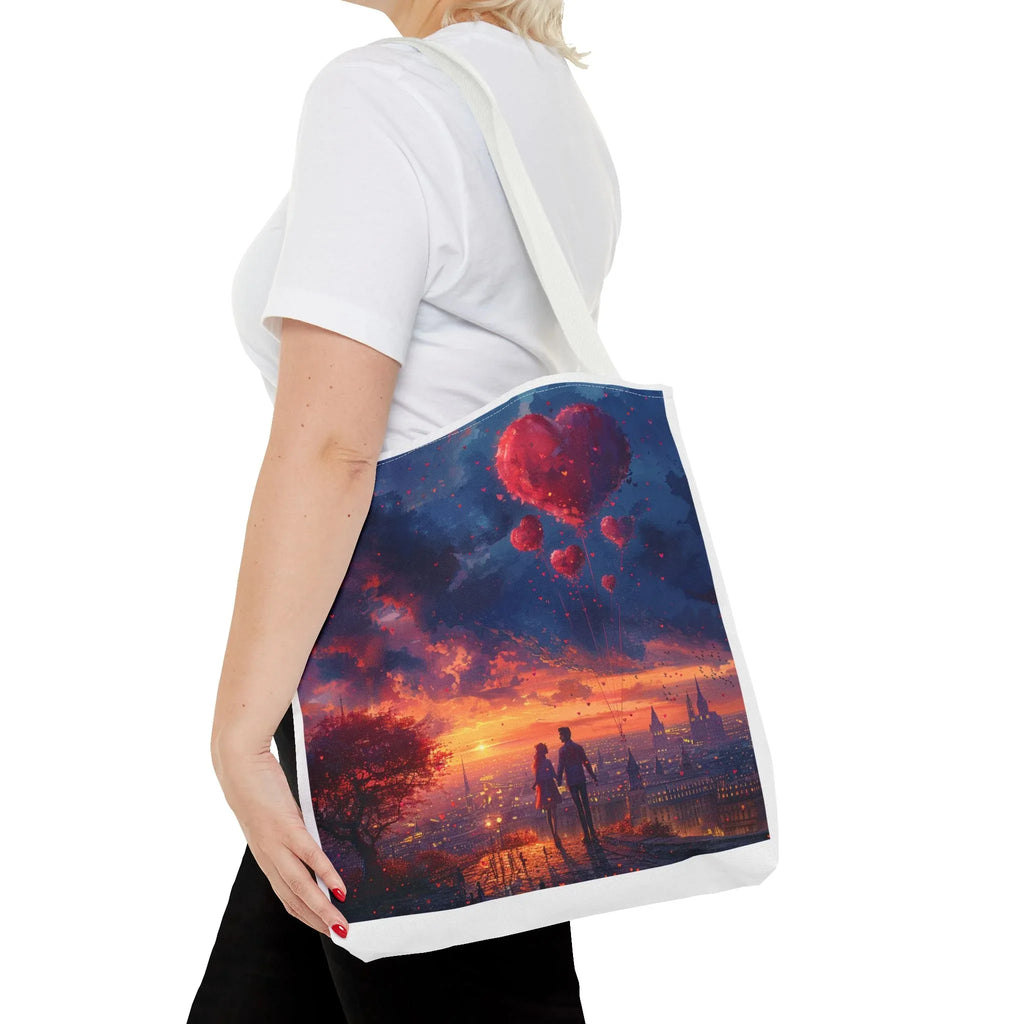 Romantic Heart Tote Bag, Date Nights, Valentine's Day, Travel, Valentine's Day Women's Merchandise, Cute Love Apparel, Valentine's Gifts, - 250 USA Celebration