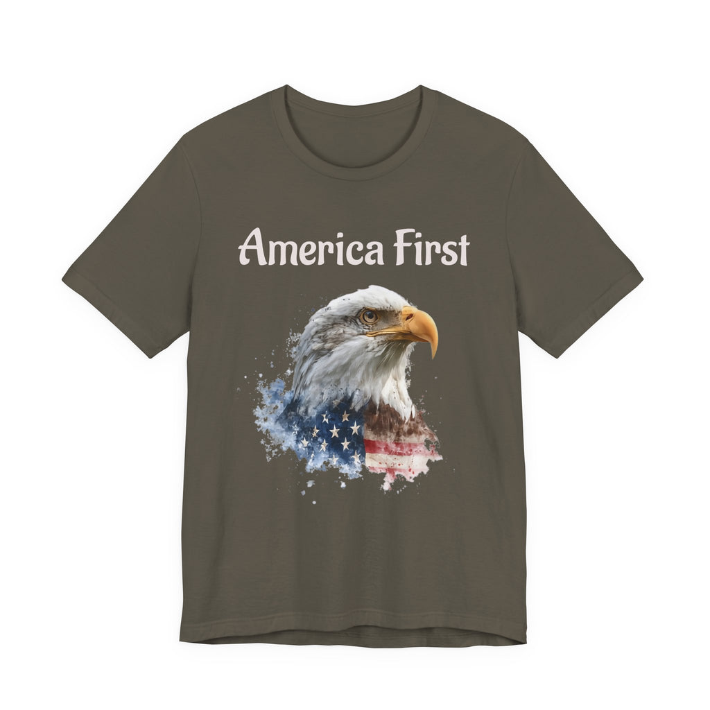 America First Eagle T-Shirt – Patriotic Bald Eagle Tee