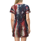 Women's Distressed American Flag Shift Dress | Patriotic USA Sundress