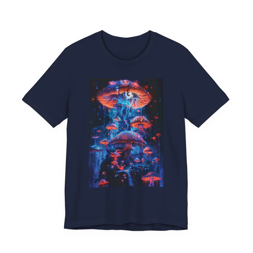 Glowing Third Eye Psychedelic Mushrooms T-Shirt | Neon Lava Lamp Blacklight - 250 USA Celebration