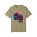 Colorful Drip Skull T-shirt | Watercolor Skull Shirt, Artistic Gothic Tee - 250 USA Celebration