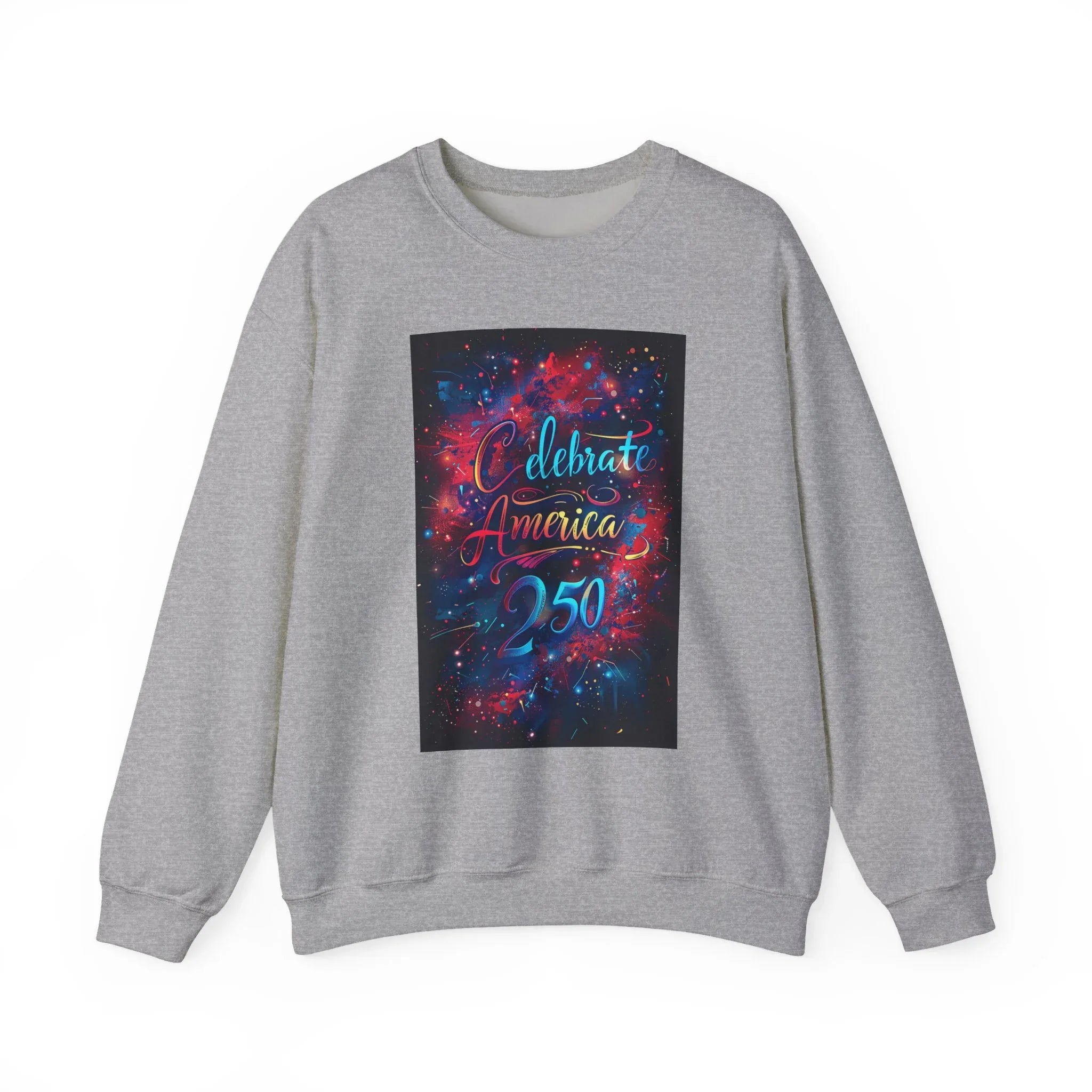 American Flag 250 Year Birthday Celebration Sweatshirt, Patriotic USA Crewneck Jumper, Independence Day Gift, Freedom Anniversary Top, Red - 250 USA Celebration