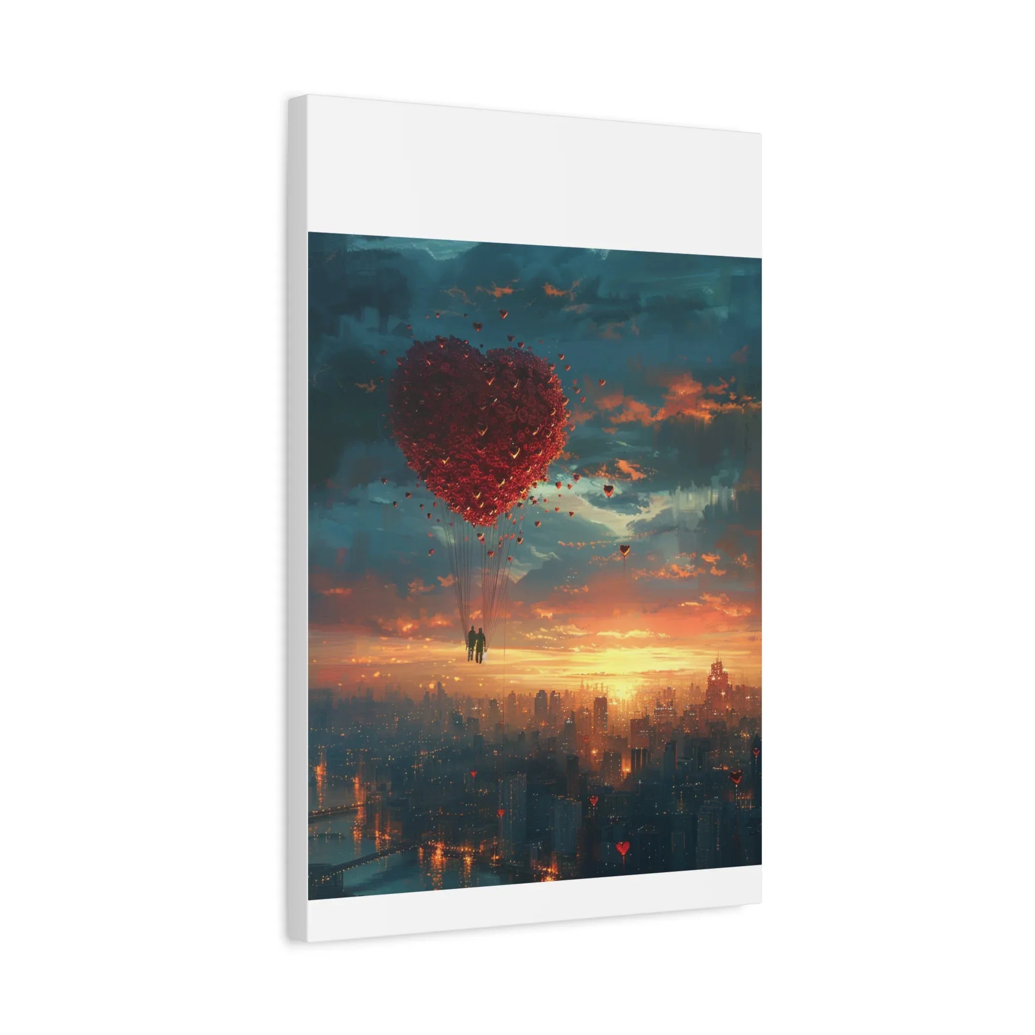 Romantic Canvas Wall Art, Love, Heart Balloon Art, Gift for Couples, Valentines Wall Decor, Valentine's Day Women's Merchandise, Valentines - 250 USA Celebration