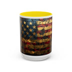 Distressed American Flag Accent Coffee Mug — Patriotic 11/15oz