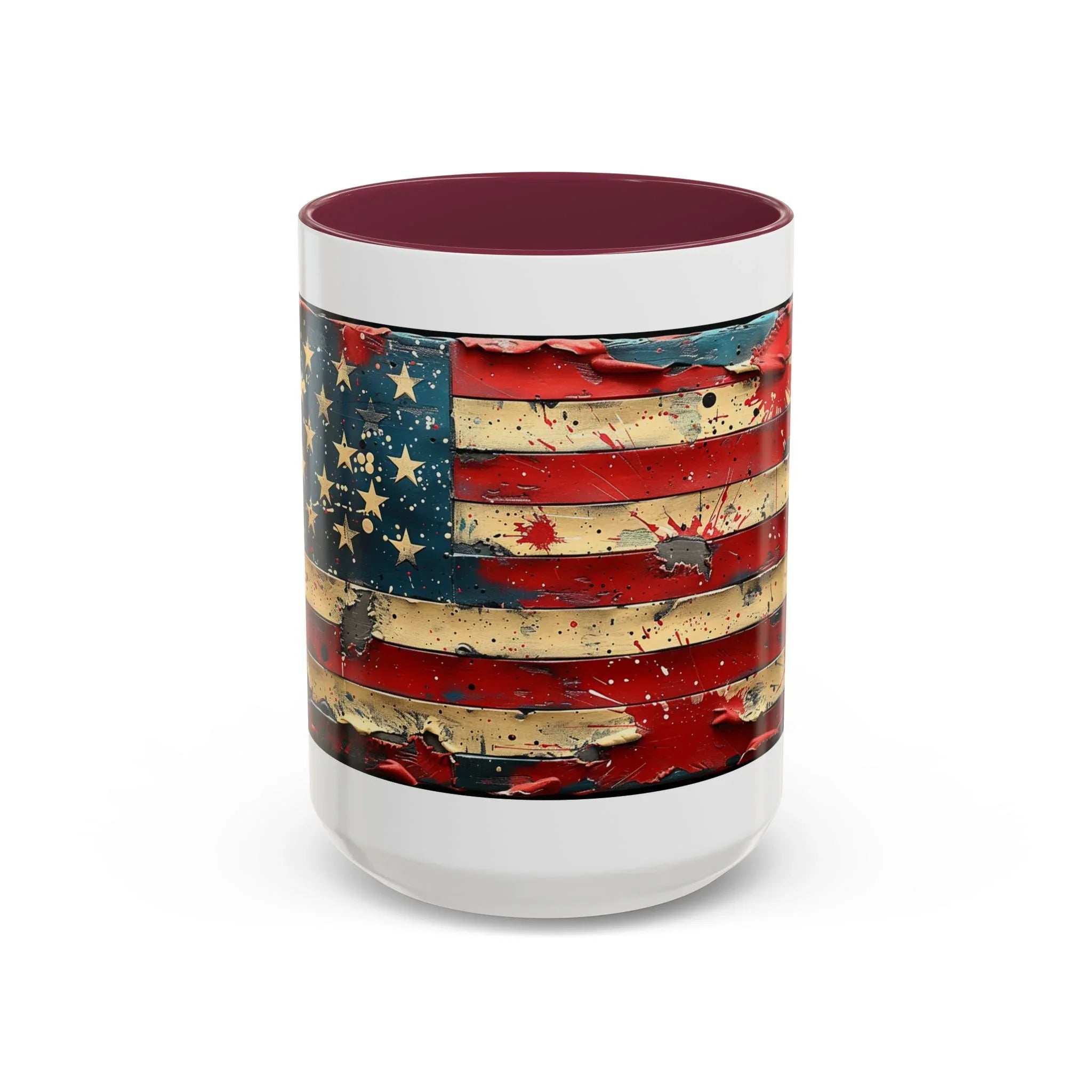 Colorful Mugs (11oz, 15oz), American Flag, Patriotic Flag coffee cup - 250 USA Celebration