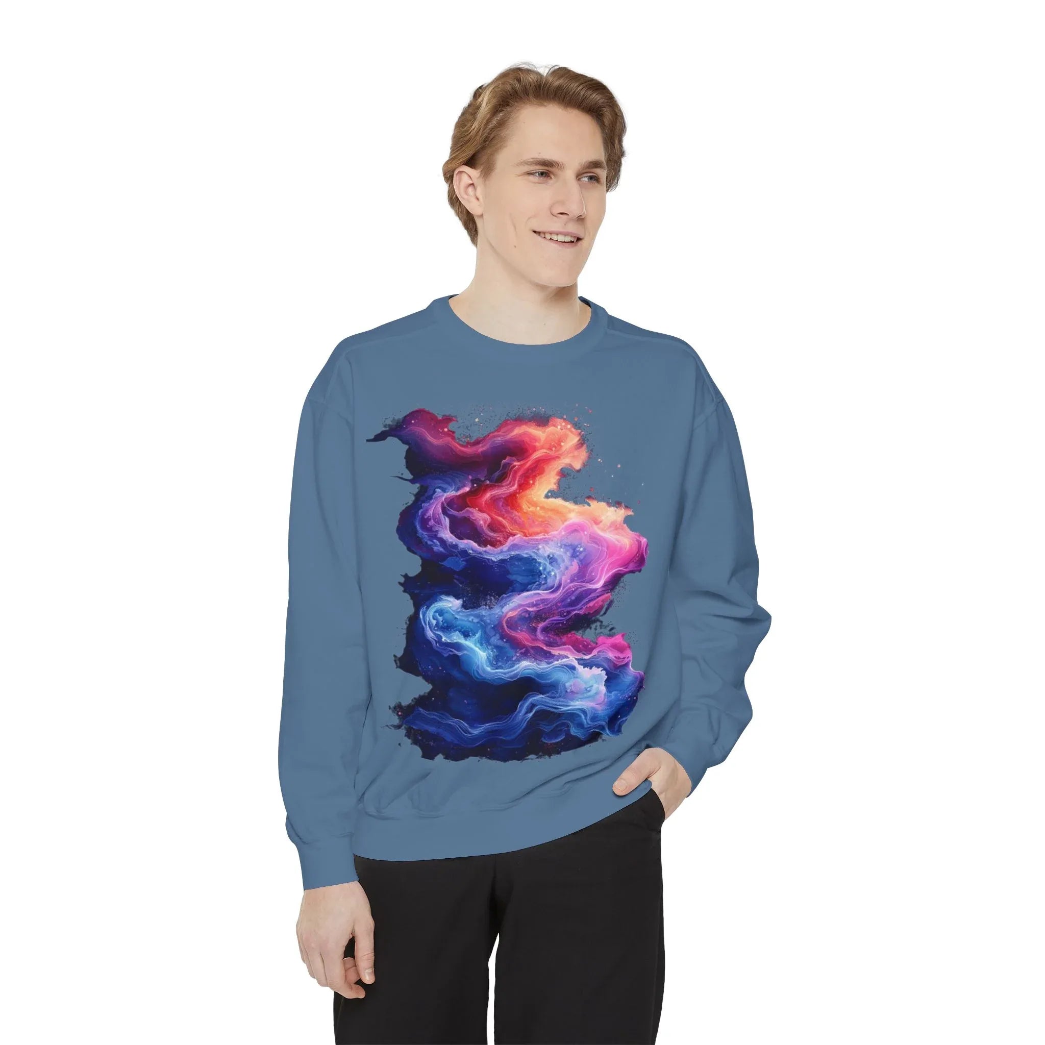 Hyper Bloom Fracture: Psychedelic tee with shattering florals in electric turquoise & magenta flares. Unisex trippy festival flair! - 250 USA Celebration