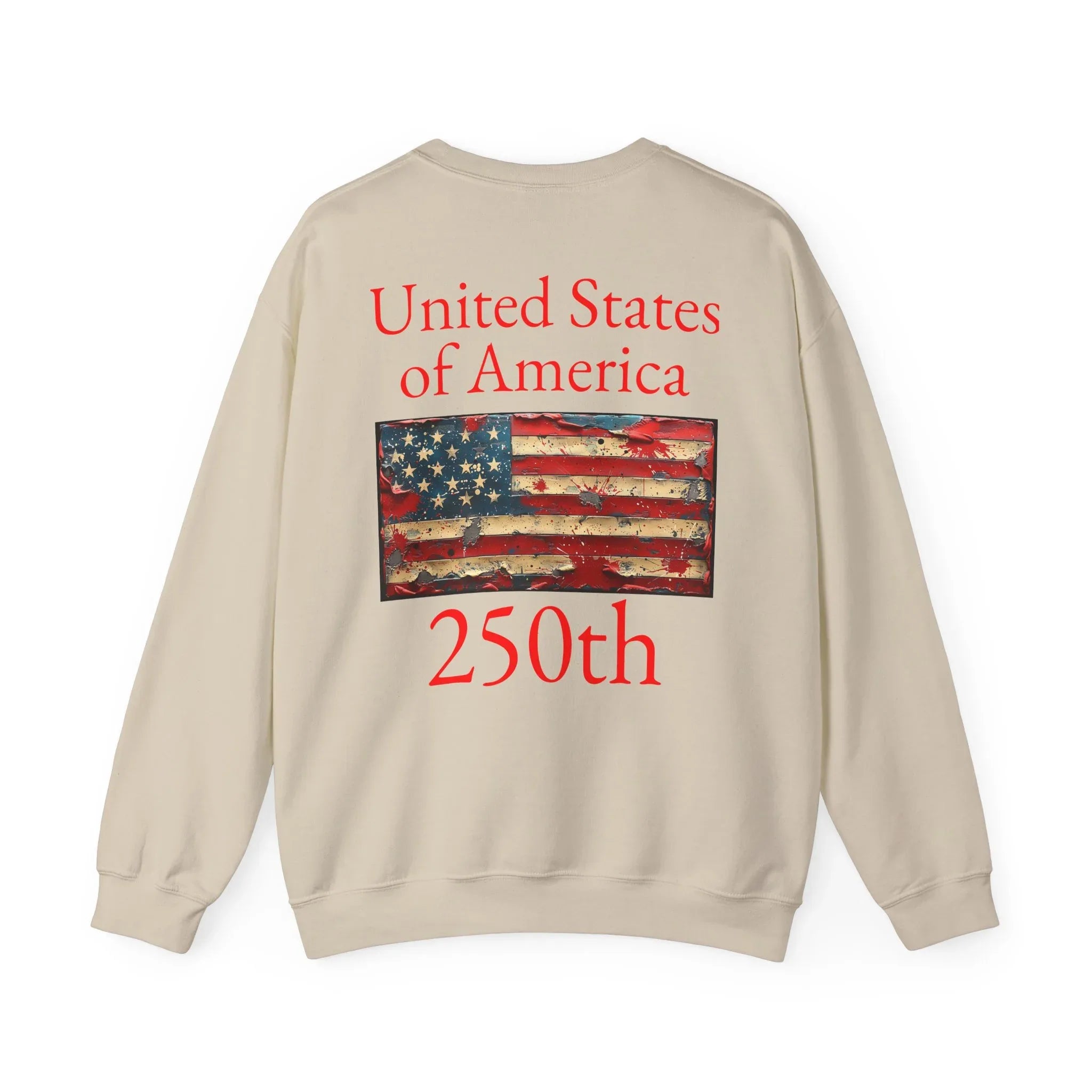 USA 250 American Flag Sweatshirt | 250th United States Celebration - 250 USA Celebration
