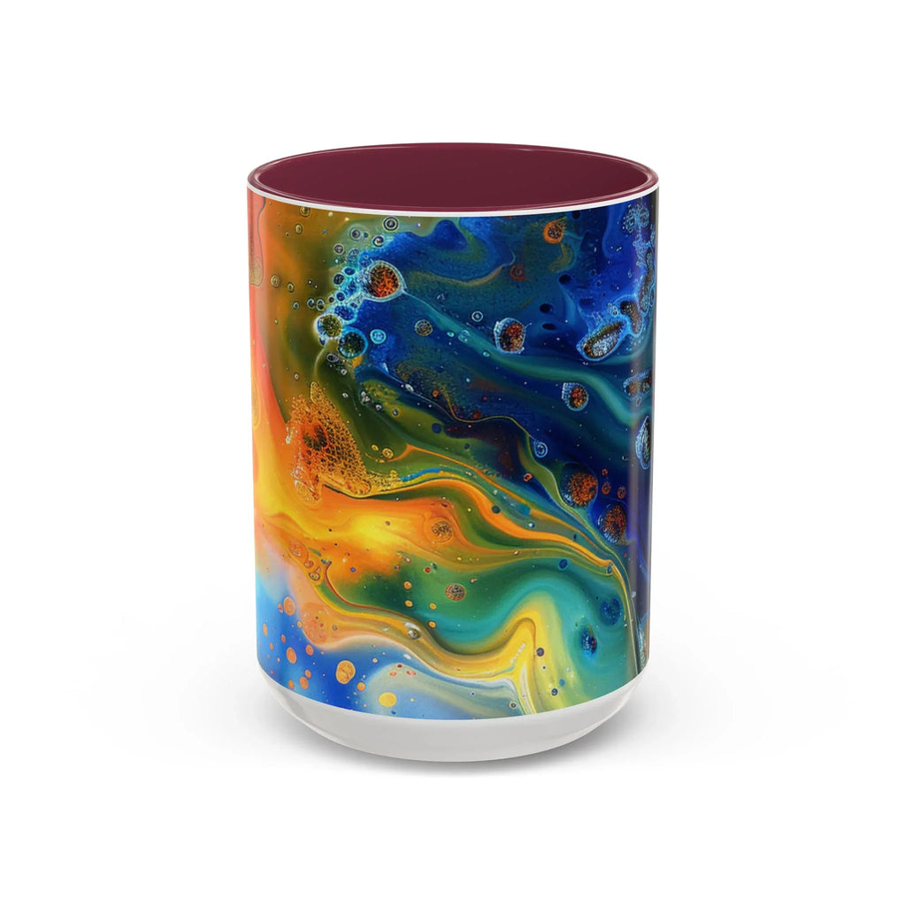 Colorful Mugs (11oz, 15oz) Intense abstract oil splat- coffee cup - 250 USA Celebration