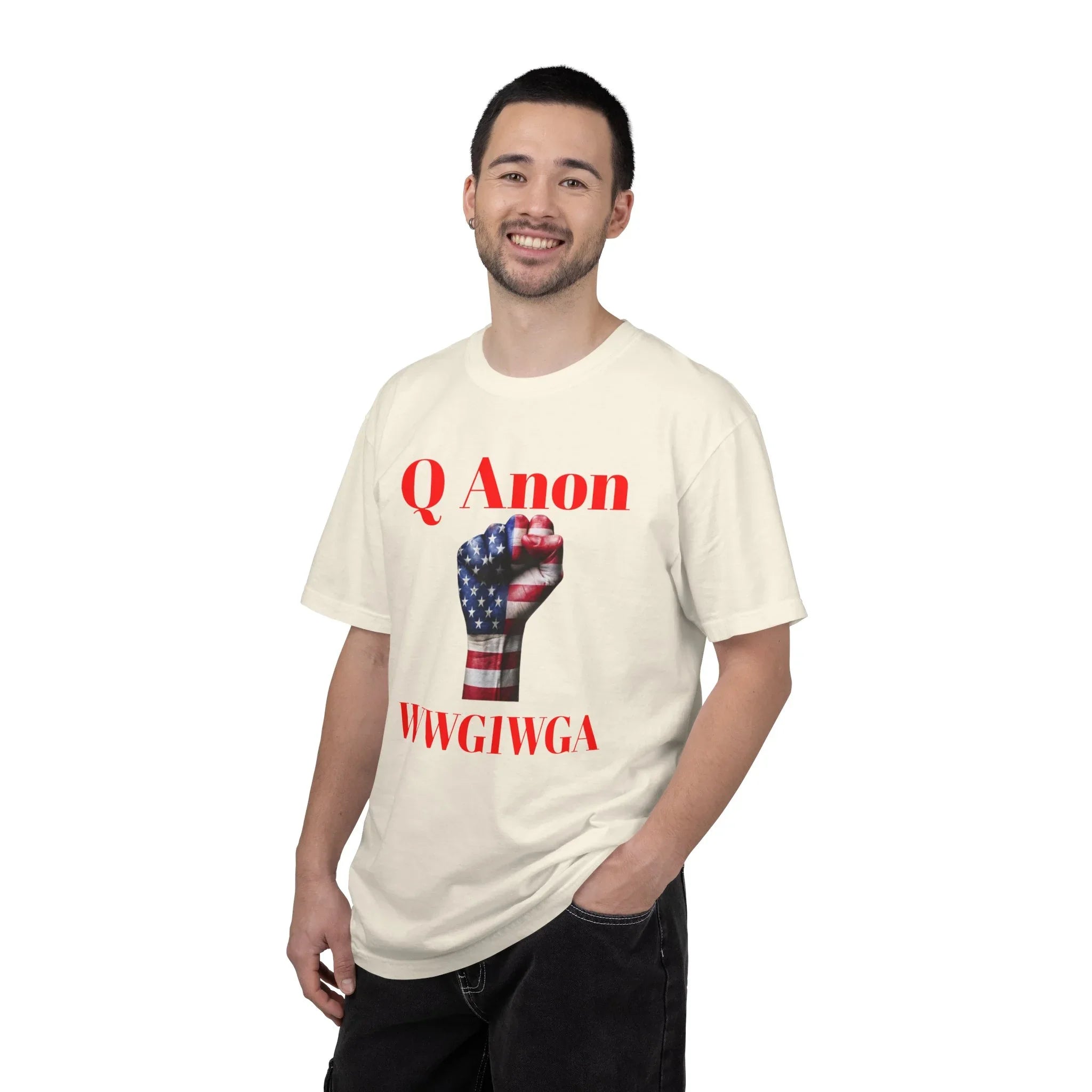 Q Anon Fist T-shirt | WWG1WGA Print - 250 USA Celebration