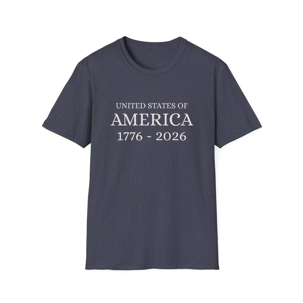 United States of America 1776-2026 T-Shirt | Patriotic Vintage Text - 250 USA Celebration