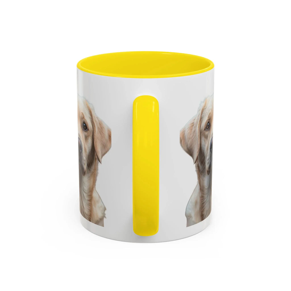 Soulful Labrador Portrait Accent Coffee Mug, Cute Dog Face Ceramic Mug - 250 USA Celebration