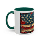 Colorful Mugs (11oz, 15oz), American Flag, Patriotic Flag coffee cup