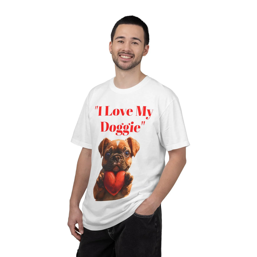 Cute French Bulldog Puppy Holding Red Heart T-shirt | Dog Lover Cartoon - 250 USA Celebration