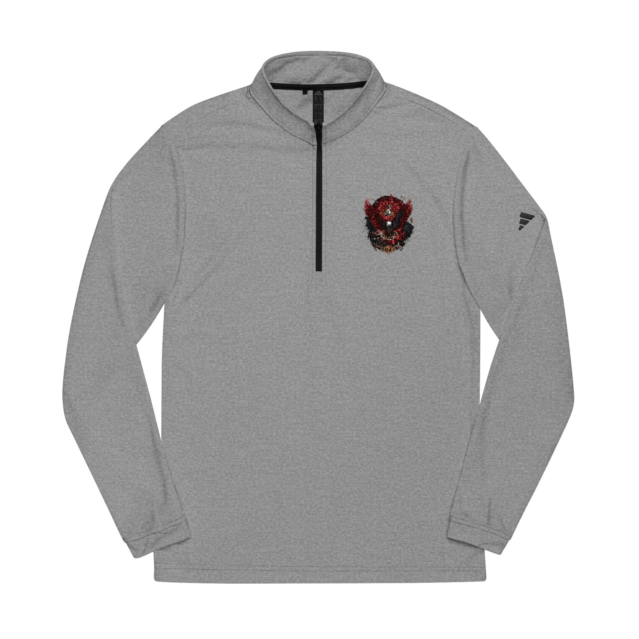 Red Floral Heart Embroidery Quarter-Zip Pullover | adidas style