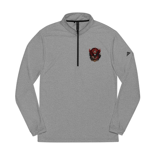 Red Floral Heart Embroidery Quarter-Zip Pullover | adidas style